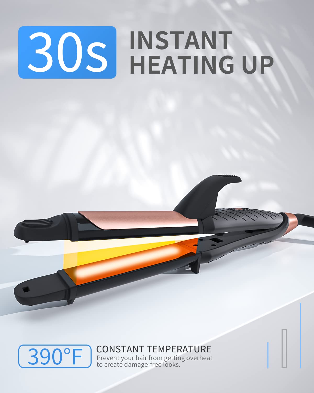 2-in-1 Dual Voltage Hair Curling Iron - Travel-Friendly Straightener | 100V-250V