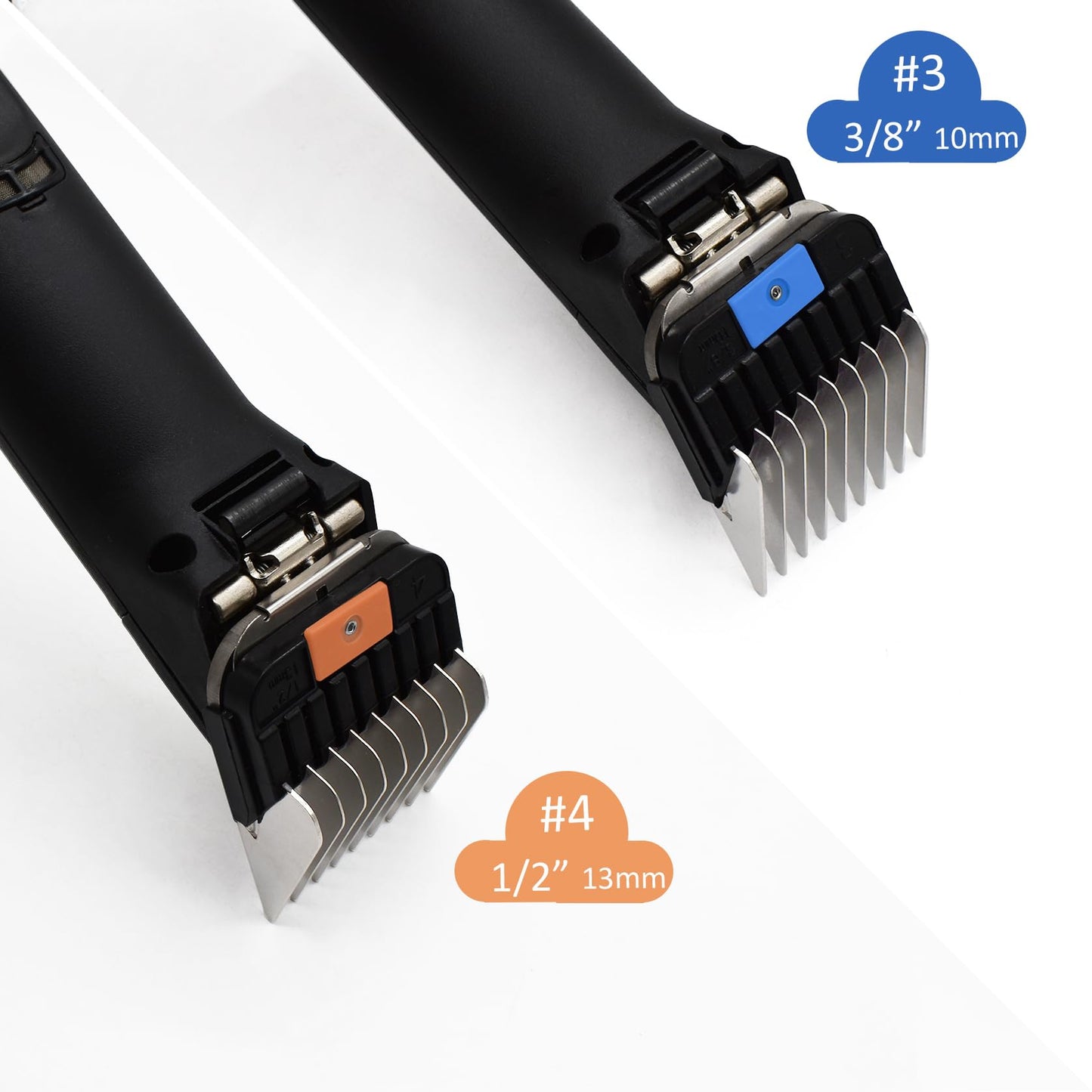 8 Pieces Professional Animal Stainless Steel Attachment Guide Guard Combs for A5 Style Detachable Blade Pet Groomers, Compatible with Wahl KM Series Andis AG BG Oster Classic 76 A5 A6 Animal Clippers