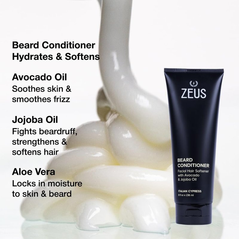 ZEUS Deluxe Men’s Beard Care Set – Luxury Grooming Kit with Wash, Oil & Brush, Perfect for Husband, Dad or Boyfriend (Vanilla Rum)