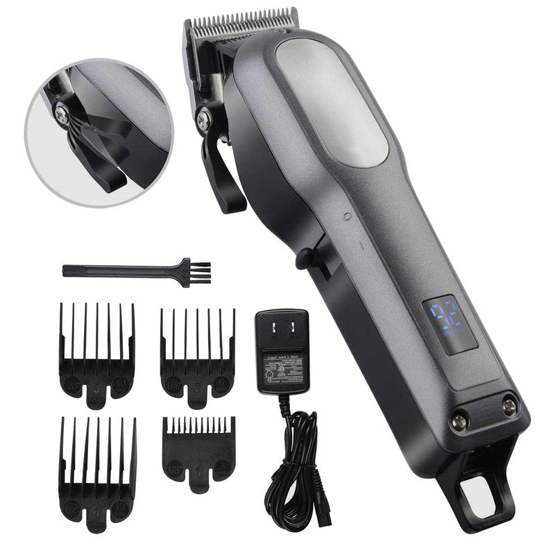 YAZIYIR Professional Cordless Hair Clipper for Men, LED, Rechargeable Cord/Cordless Haircutting & Trimming Kit for Heads, Beards & All Body Grooming