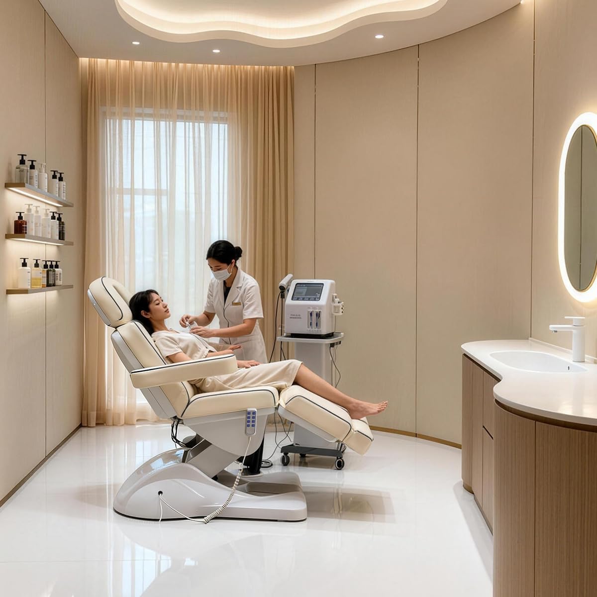 Electric Facial Massage Bed - 3 Motors for Estheticians | Adjustable Tattoo Chair for Ultimate Comfort