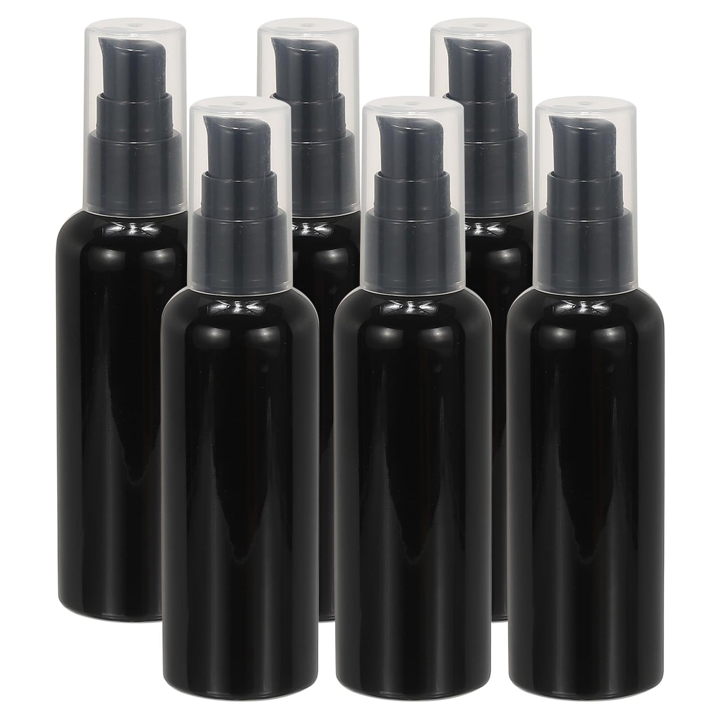 PATIKIL Travel Pump Bottles, 6 Pcs 3.4Oz(100ml) Leak Proof Refillable Empty Dispenser Container Squeeze Bottle with Pump for Shampoo Toiletries Lotion Cream, Clear