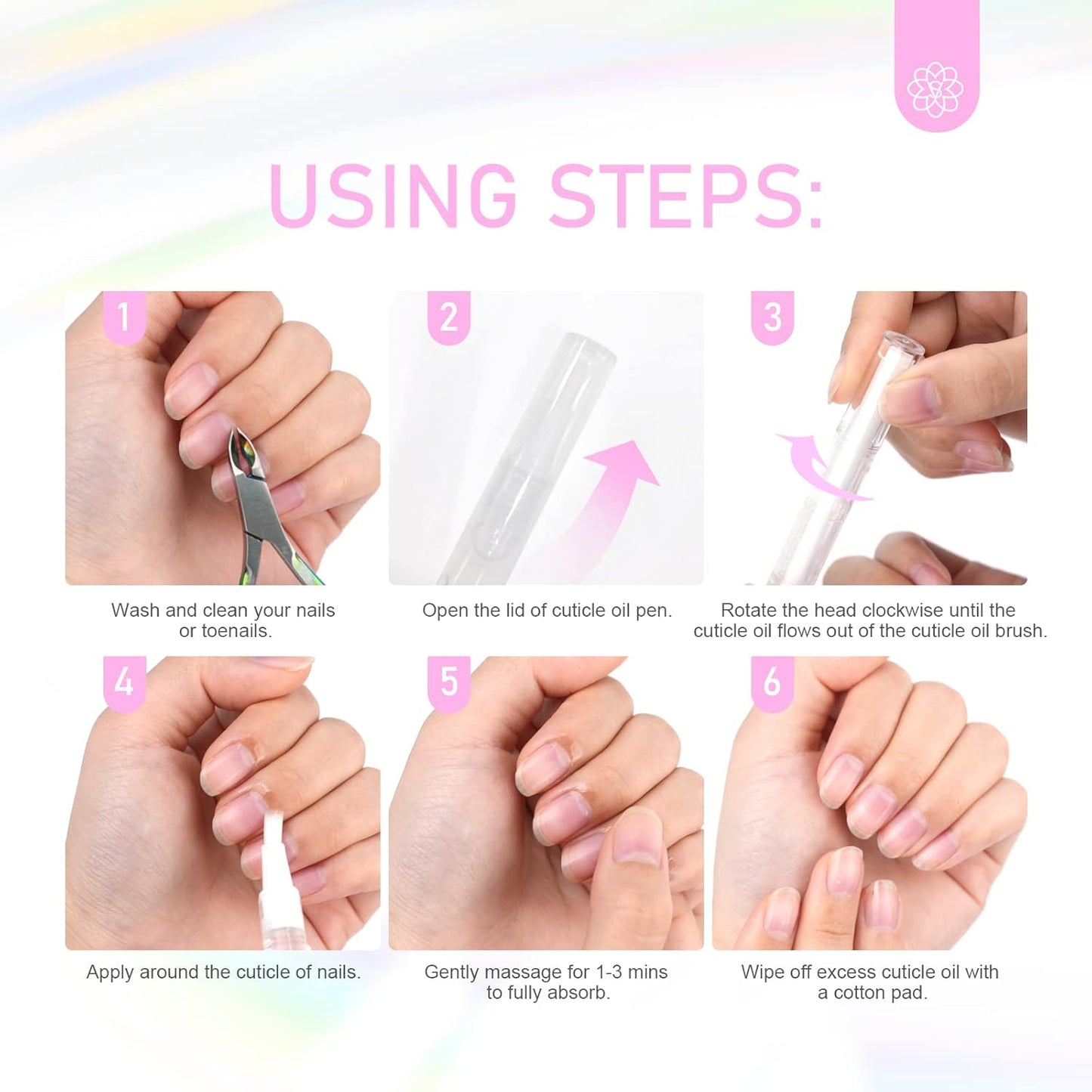 Revitalizing Cuticle Oil Pen - 6PCS Vitamin E & Jojoba Nail Strengthener | Hydrating Repair for Brittle Nails
