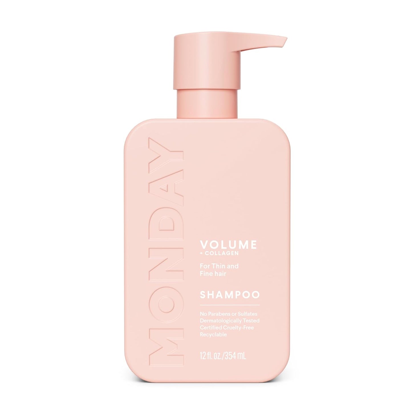 Monday Haircare Volume Shampoo - Hydrolyzed Collagen & Macadamia Oil for Thin, Fine Hair | 354 mL