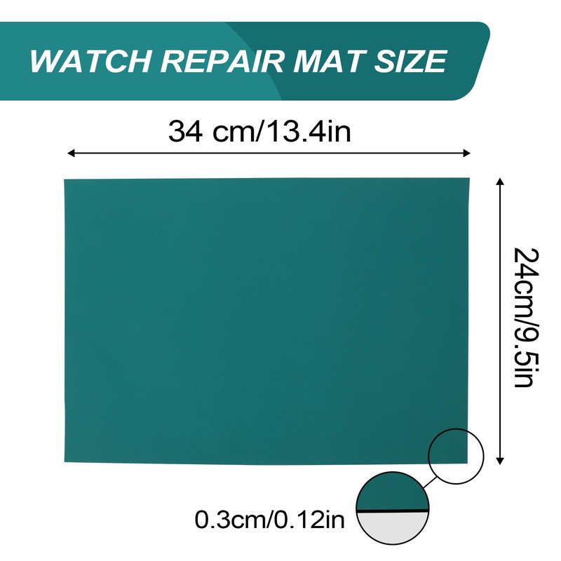 Watch Repair Mat, Heat Resistant Watchmaker Soldering Station Mat Non Slip Watch Repair Work Pad Silicone Work Pad Repair Mat Station Mat for Watchmakers Watch Repairing Workers (34 x 24cm)