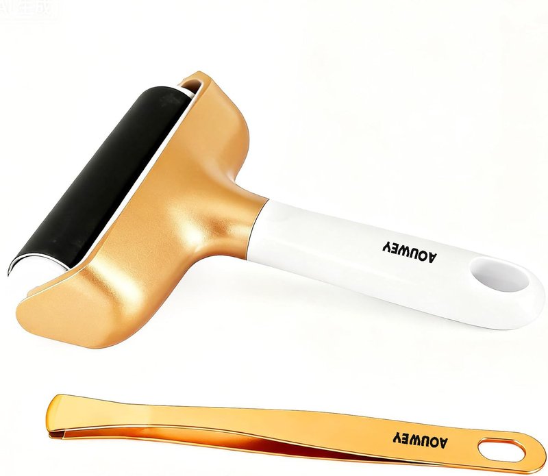 AOUWEY Brayer Roller & Mat Tweezers Remover Tool Set and for manually Rolling and applying Adhesive