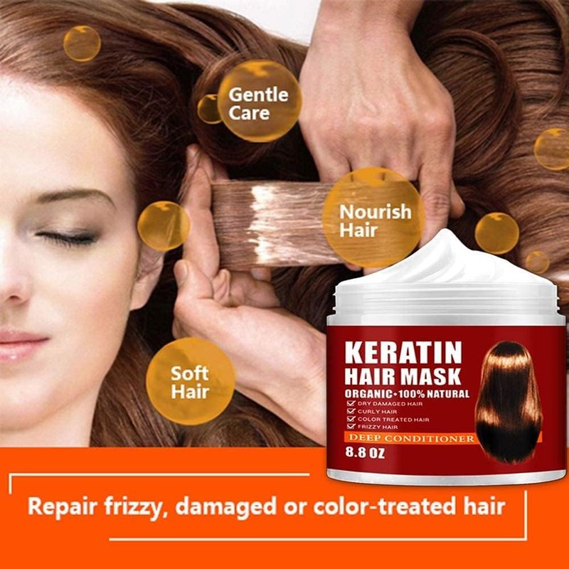 Keratin Hair Mask - Deep Conditioning Treatment for Dry, Damaged Hair | 250g Natural Hydrating Formula