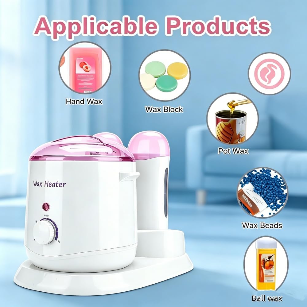 Wax Heater 3-in-1 800ml Adjustable Hair Removal Temperature Wax Melting Machine Professional Wax Warmer for Female and Male Leg and Body Hair Removal