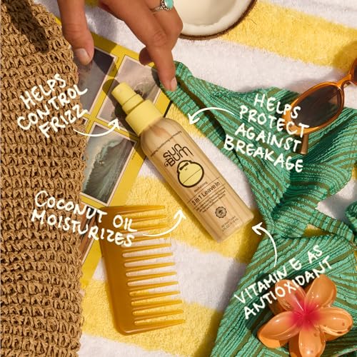 Sun Bum Revitalizing 3-in-1 Leave-In Conditioner - Anti-Frizz, UV Protection, Coconut & Banana - 4 oz Pack of 1