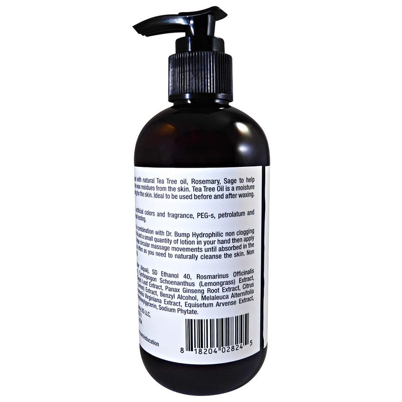 Waxness Dr. Bump Natural Pre & Post Wax Lotion Tea Tree Rosemary Lemongrass Sage 8 oz (237 ml) – Waxing Skin Prep & Aftercare – Professional Skin Care – Made in USA