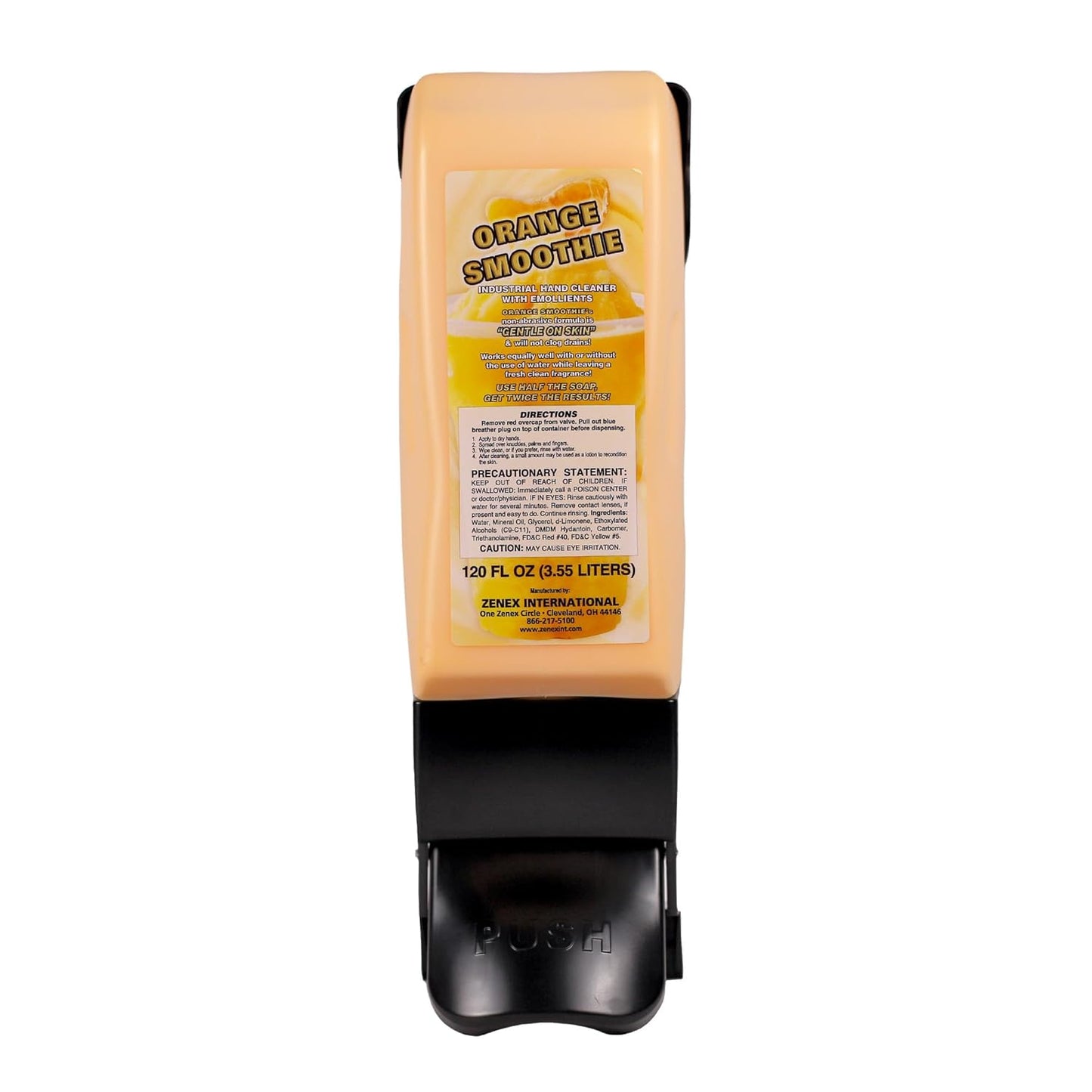 Orange Smoothie Hand Soap Bundle - 3.55L Industrial Cleaner & Wall-Mounted Dispenser | Moisturizing, Grease Removal