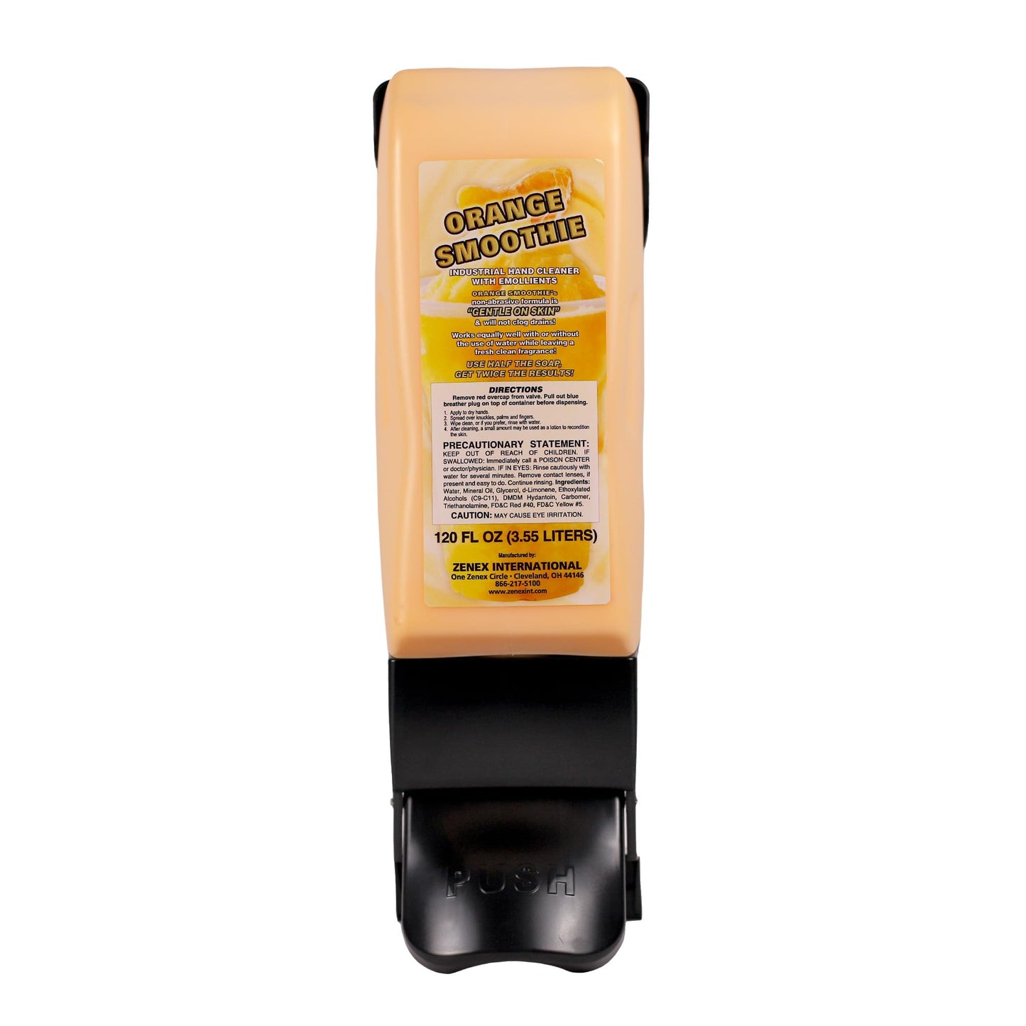 Zenex Orange Smoothie Hand Soap with Emollients - Industrial Hand Cleaner | Citrus Scent | Remove Stubborn Grease & Grime | Moisturizing Non-Abrasive Formula is Gentle On Skin | 3.55 L (1-Pack)