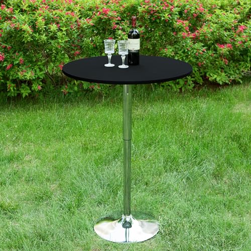 30 Inch Black Fitted Tablecloth - 2 Pack Stretch Spandex Covers