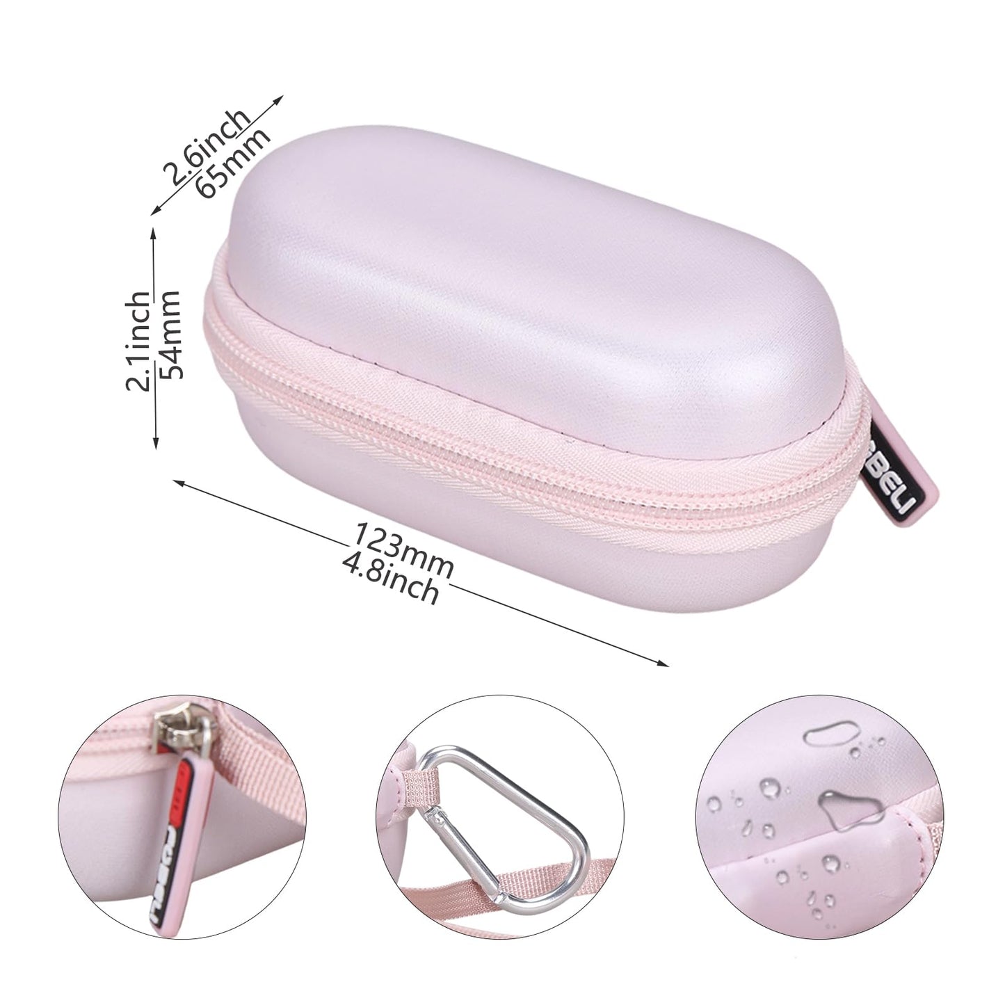 FBLFOBELI EVA Hard Storage Case for ZIIP Halo, ZIIP OX, ZIIP GX Facial Toning Device/for Gillette Venus Mini Facial Hair Remover (Case Only) (Rose Gold)