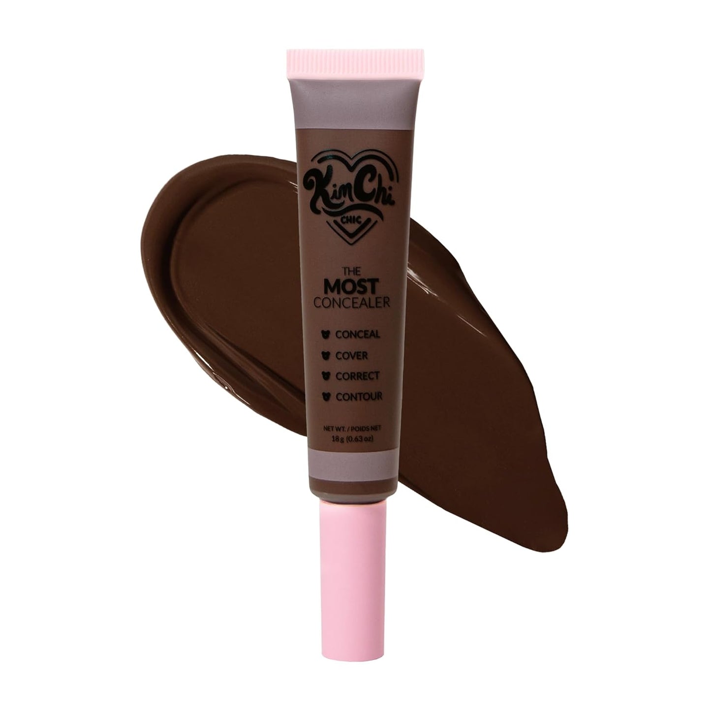 KimChiChic Concealer - Full Coverage Water Resistant Multi-Use Formula | Matte Satin Finish | 0.63 oz, 01-Ivory