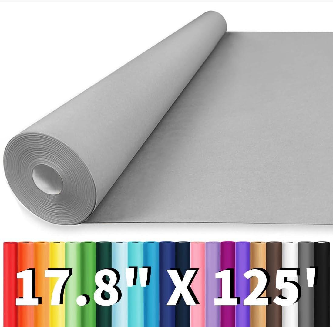 Brown Wrapping Paper Roll - Craft Kraft Packing Paper 17.5"x1200" for Gifts, Arts, & Moving Supplies | 70GSM