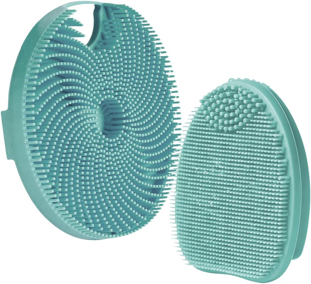 Silicone Face Scrubber - 2 Pack Exfoliating Facial Cleansing Brushes for Blackhead Removal & Pore Cleansing | Gentle Massaging Tool