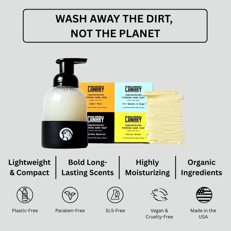 Canary Foaming Hand Soap Refill Bars - Non-Toxic, Organic Concentrate with Coconut Oil | Makes 24 Bottles