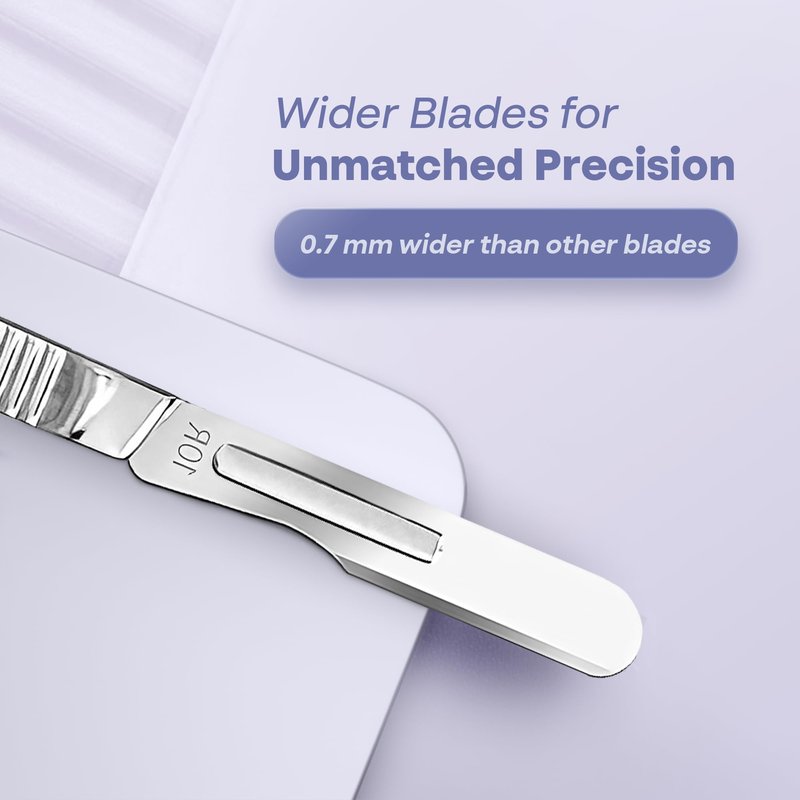 MyMed 10R Blades Dermaplaning Kit Containing 10r Blades Scalpels Pack of 100 with Dermaplane Handle #3 + Scalpel Blades Remover Box + Hemostat - Pack of Dermaplane Razor Blades for Dermaplaning