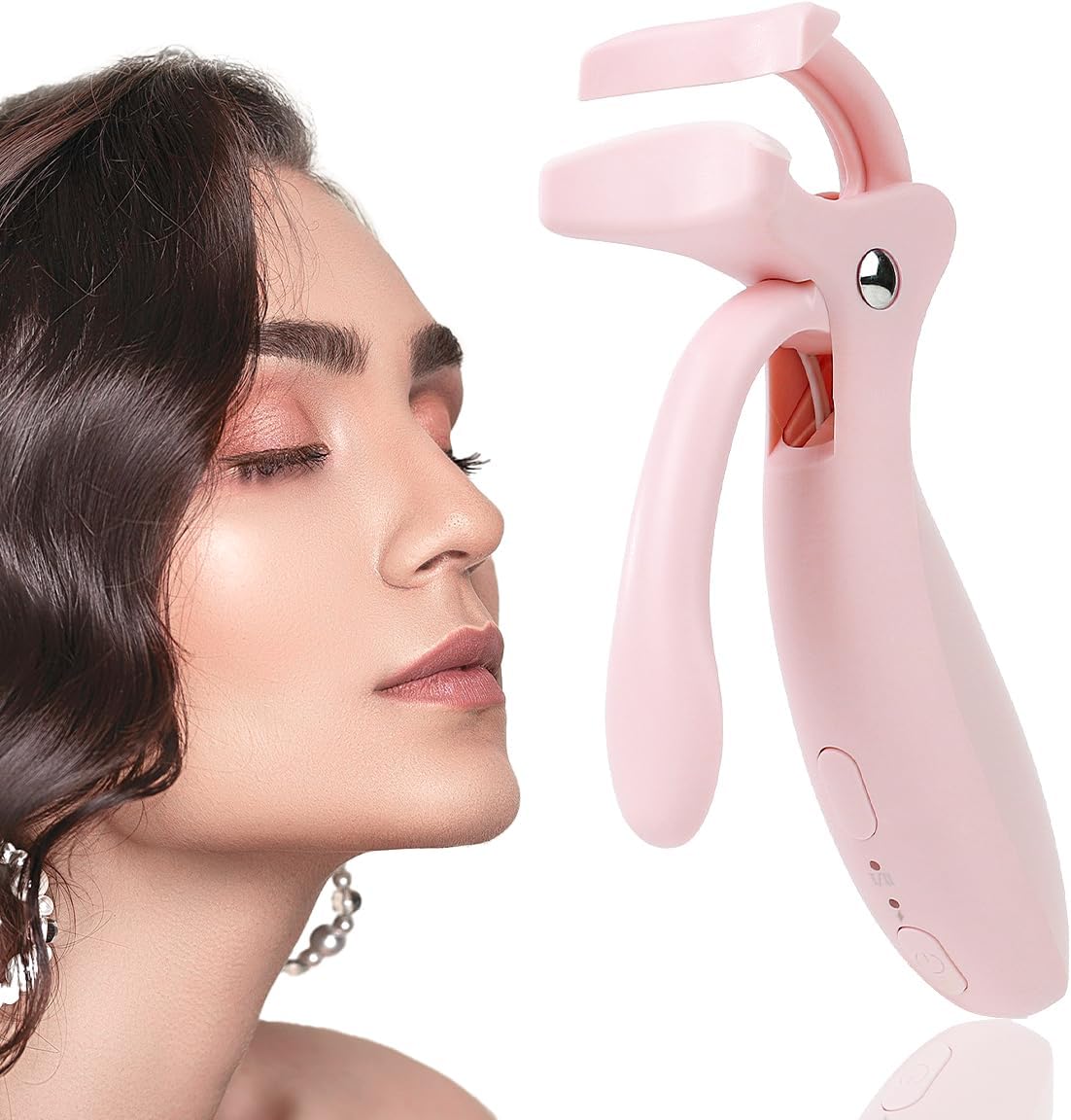 Heated Eyelash Curler for Women - Fast Heating, USB-C Rechargeable, Color-Changing Silicone Pad | 2 Temperature Settings