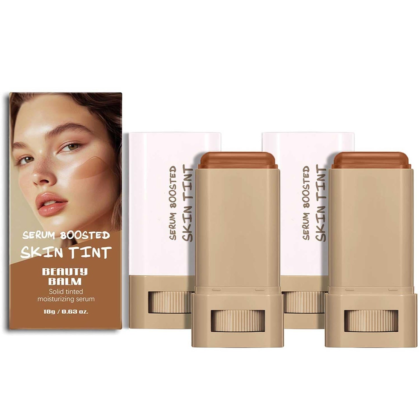 Beauty Balm Serum Tint Stick - Hydrating Face Foundation with Buildable Coverage | Moisturizing Concealer for Glowing Skin (1#, 1)