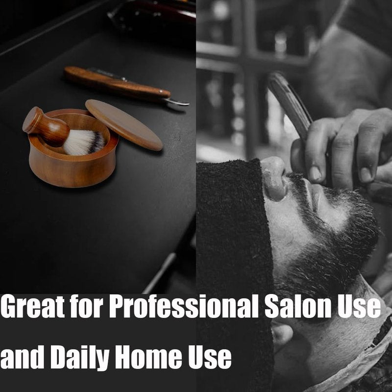 Men's Classic Shaving Set, Danweix Safety Straight Razor Shaving Brush with Wooden Shaving Soap Bowl Professional Barber Choice for Gentlemen