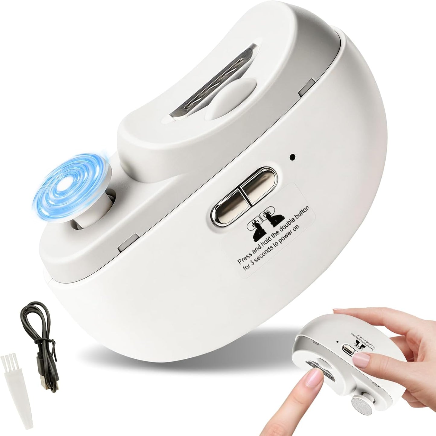 Electric Nail Clipper - Rechargeable Trimmer with LED Light | Ultra-Quiet & Safe for Kids, Adults, Seniors