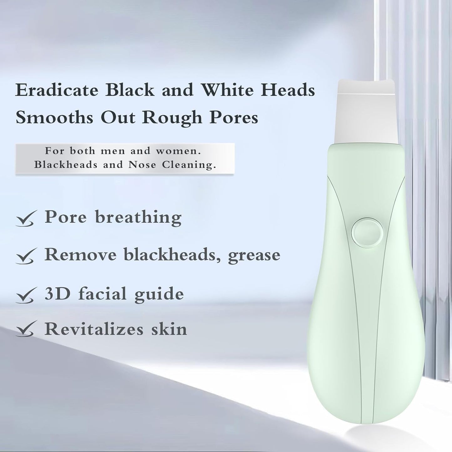 Skin Scrubber Face Spatula - Deep Cleansing Blackhead Remover Tool | Green Color for Men & Women
