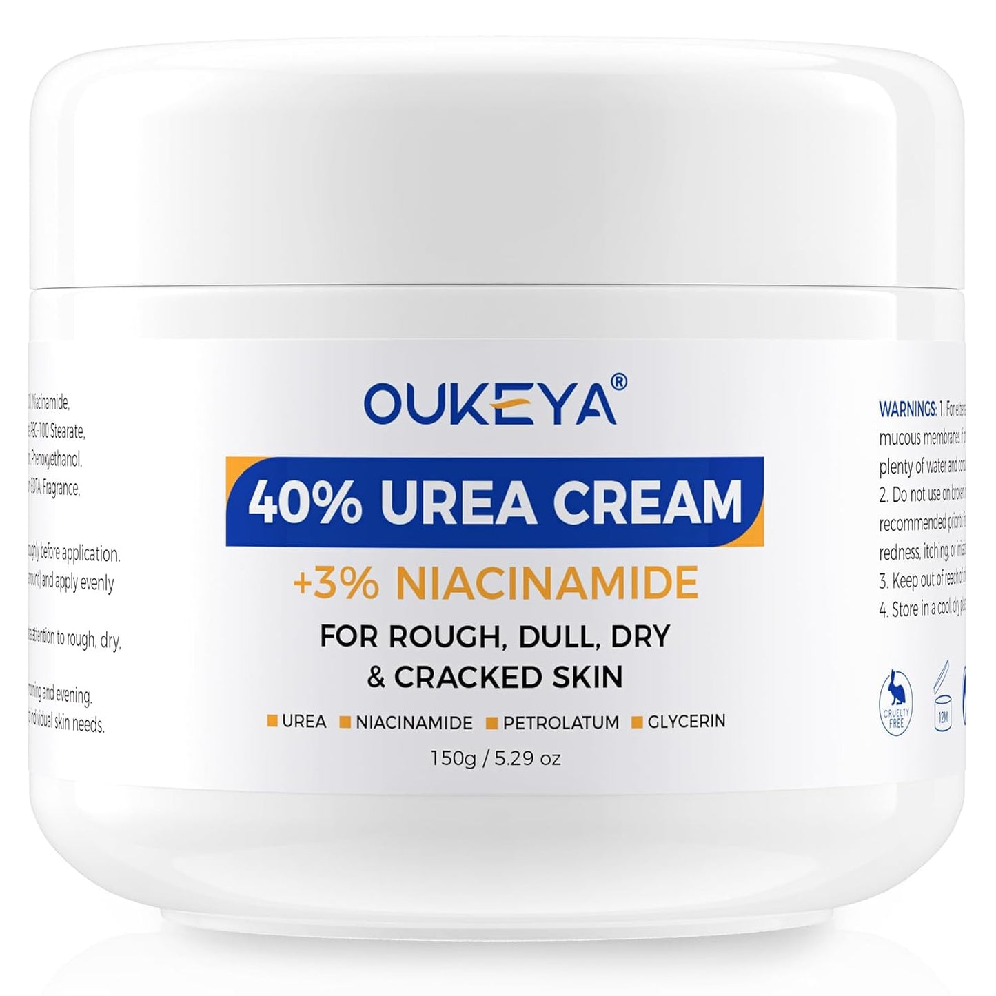 Urea Cream 40% with 3% Niacinamide - Intensive Moisturizer for Dry Skin | 5.29oz