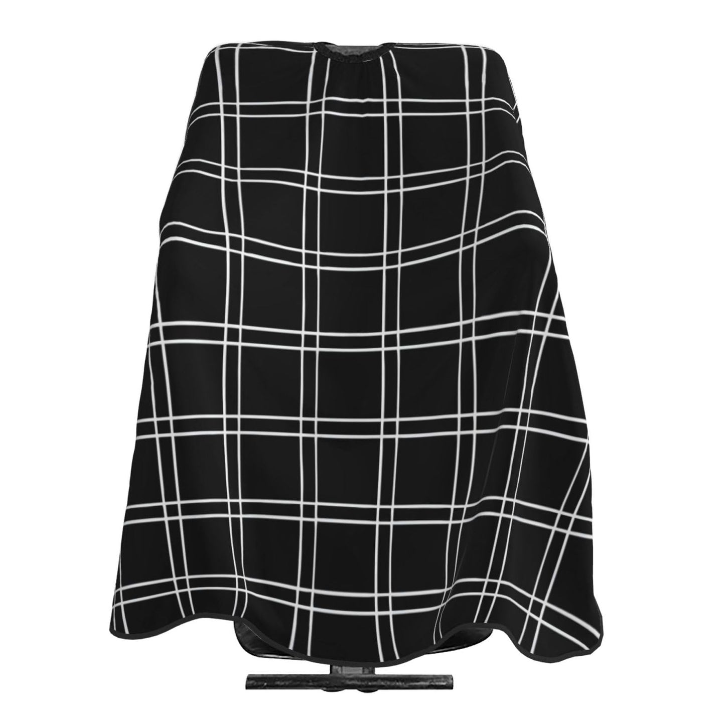 Black Tartan with White Lines Adult Professional Hair Cutting Cape Adjustable Snap Large Size 55x66 in
