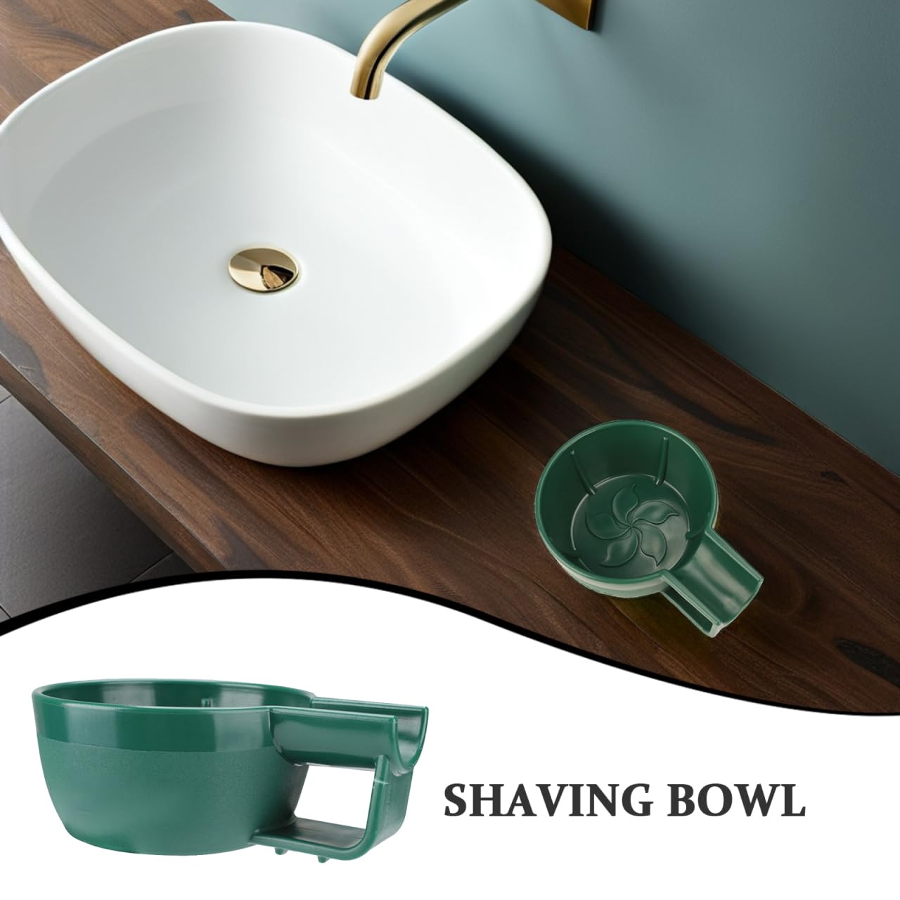 Shaving Bowl for Men - Deep Plastic Shave Soap Bowl with Large Wide Mouth and Anti-Slip Base for Rich Lathering at Home or Barber 6.29 X 4.72 X 2.36 Inches