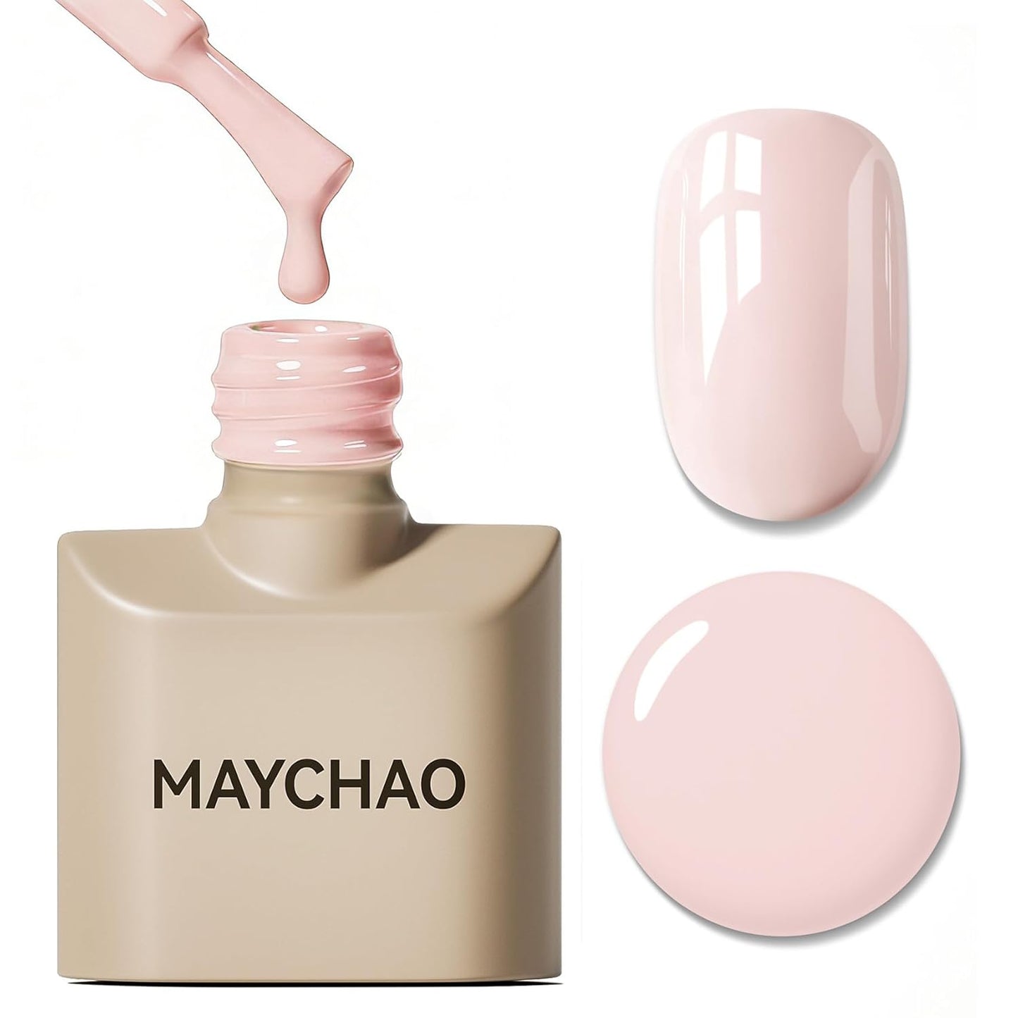 Light Pink Gel Nail Polish - 15ML Soak Off UV/LED for DIY Nail Art | Peach Pink Color, 0.5 OZ