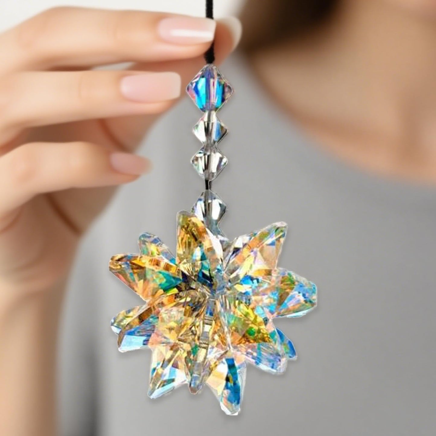 Rainbow Crystal Suncatcher - 1PC Hanging Pendant for Window, Garden, or Auto Mirror, Creates Rainbows, Perfect for Home, Restaurant, or Cafe Decor