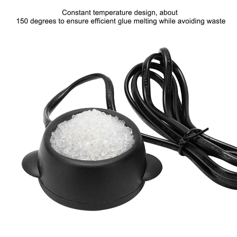 Luatoxry Hot Glue Pot, 150 Degree Constant Temperature Hot Pot, 110-220V Glue Melting Stove with 1.6in Inner Diameter, ABS Hair Extension Pots for Home, 2.4x2.4x0.6in
