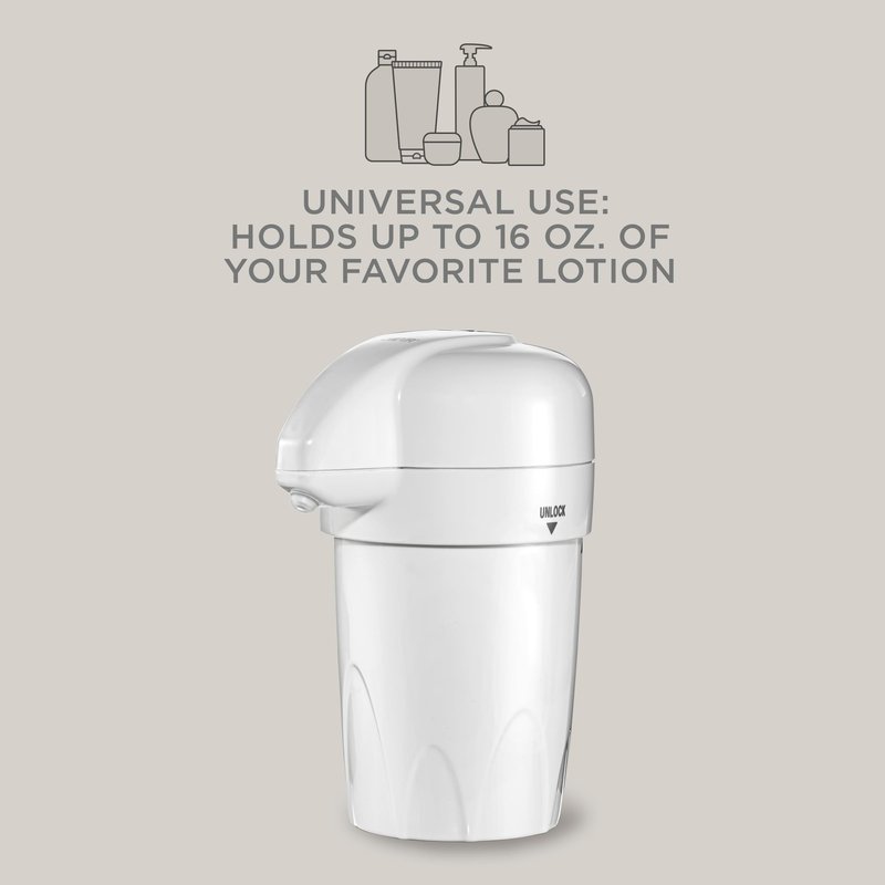 True Glow by Conair Lotion Warmer - Heated Lotion Dispenser for Body and Hand Lotion - White