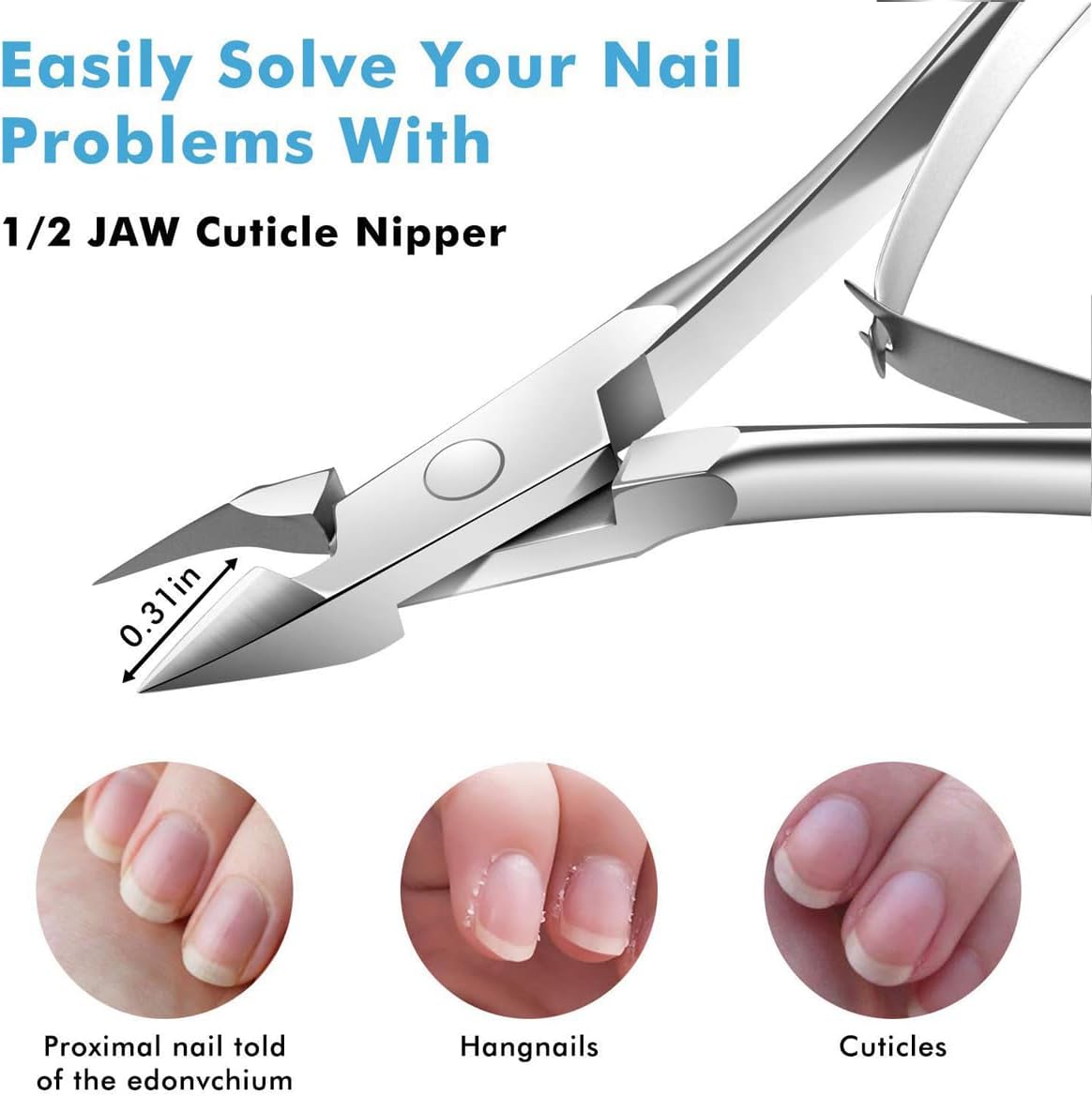 Cuticle Trimmer Set - Professional Stainless Steel Nippers & Clippers for Manicure & Pedicure | 5 Packs