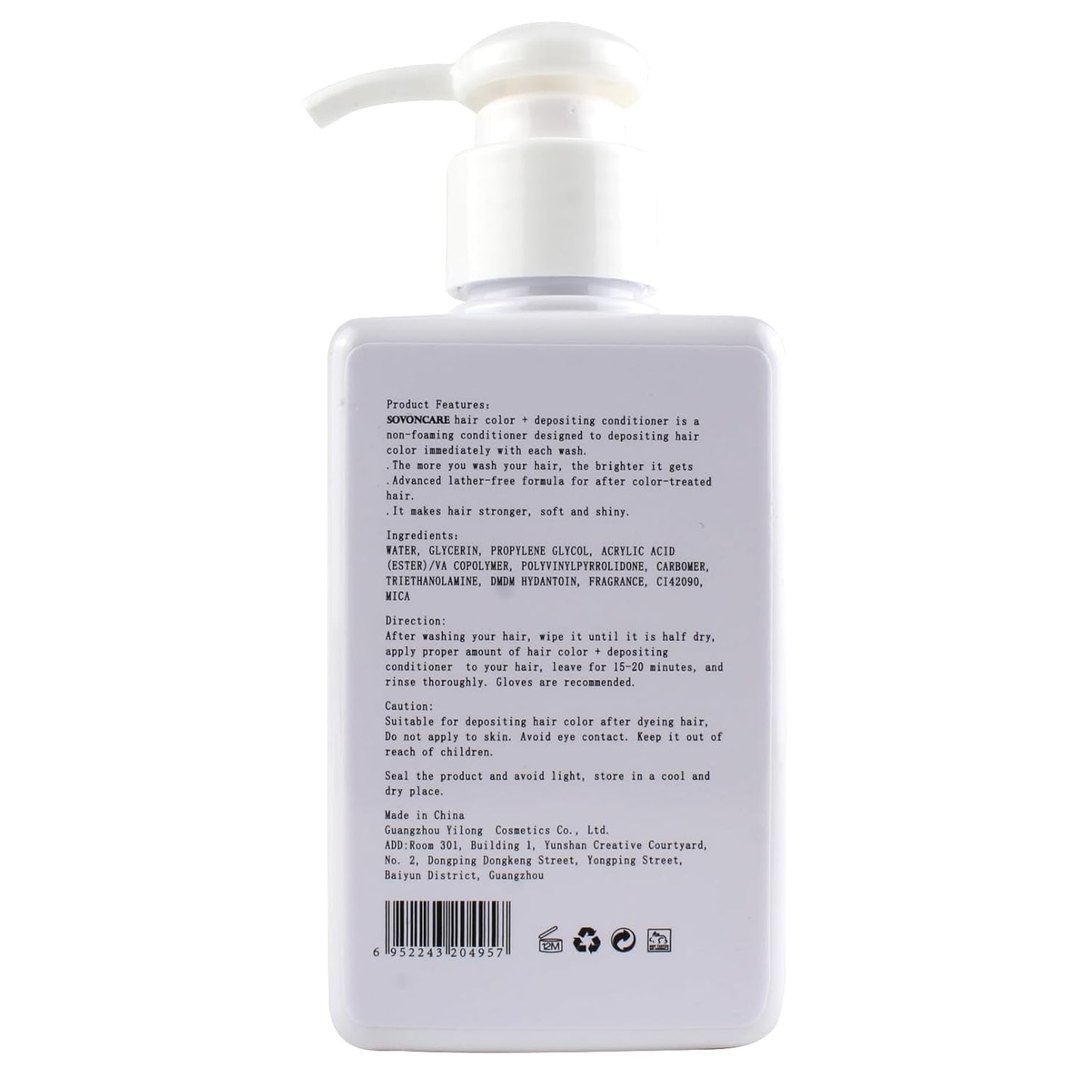 SOVONCARE Black Hair Color Depositing Conditioner Mask - 5.28 Oz | Cruelty-Free Formula for Vibrant Color
