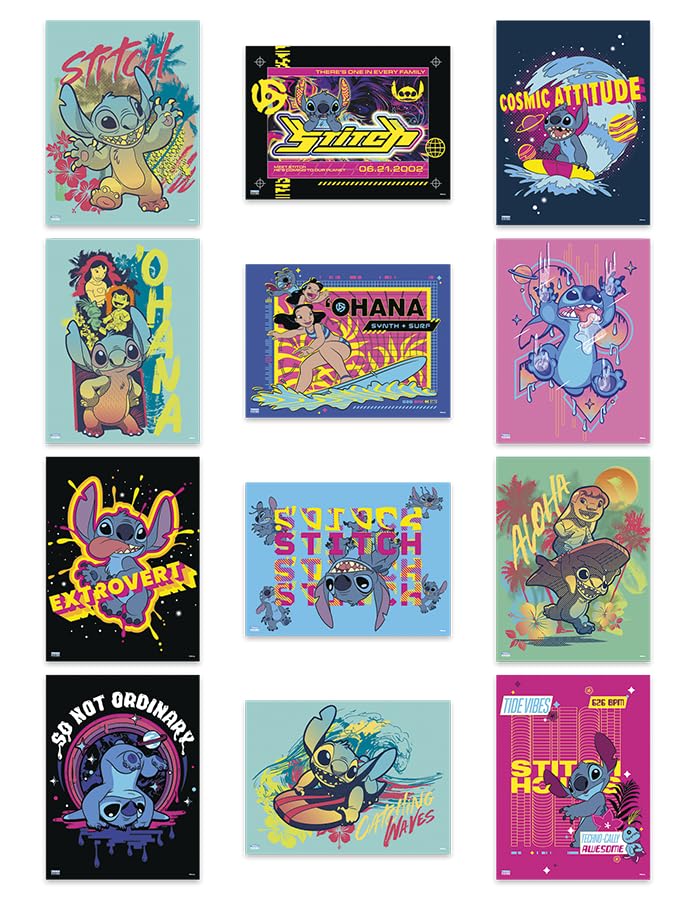 Disney Lilo and Stitch Poster Book - 12 Vibrant Posters