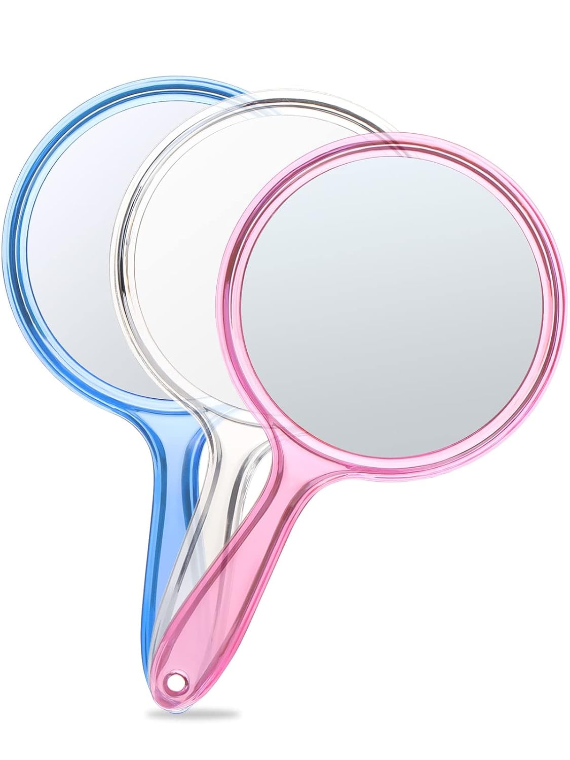 Double-Sided Handheld Mirror - 1X/3X Magnification | Set of 6 Clear Mirrors