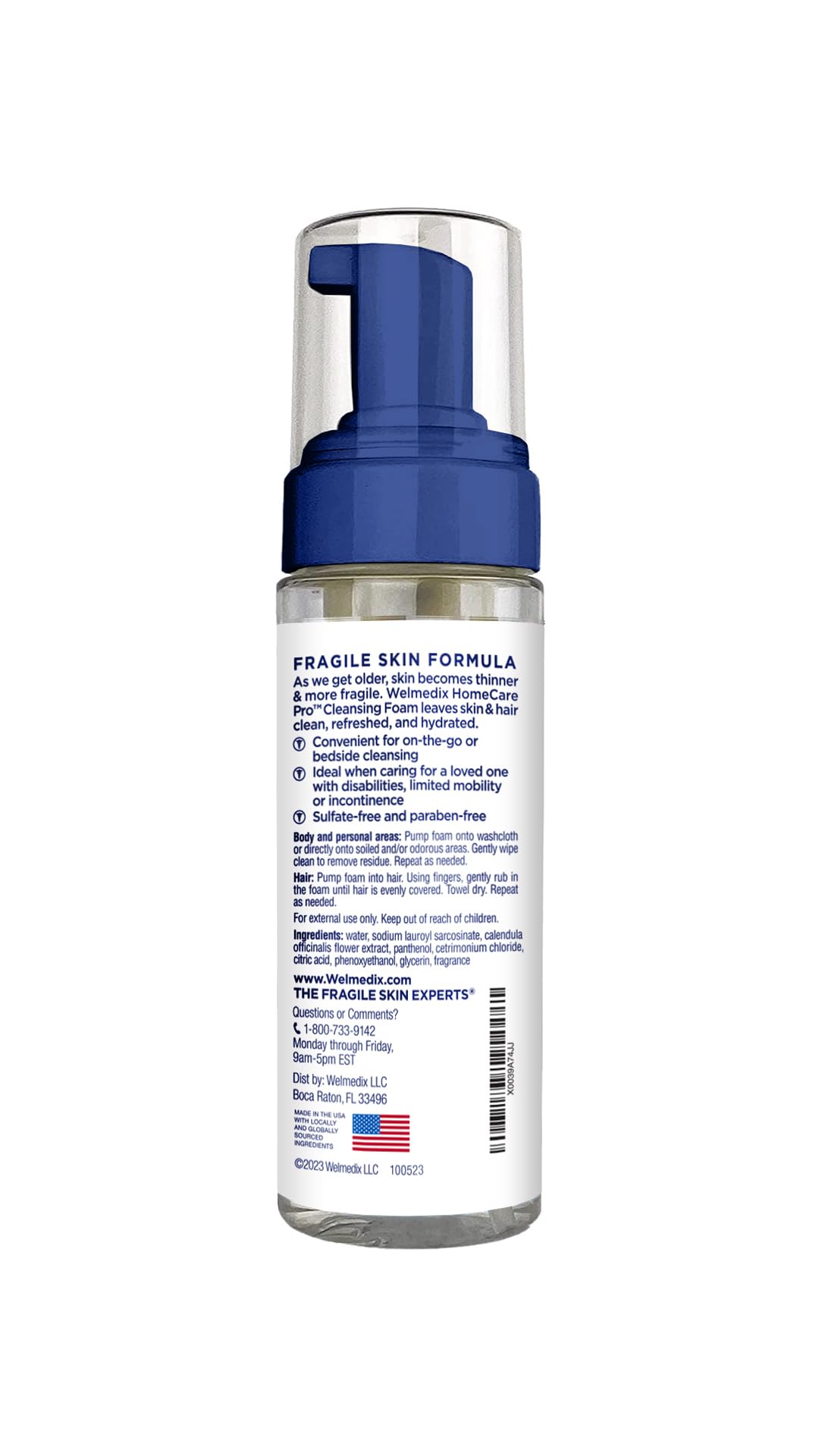 Welmedix No Rinse Cleansing Foam - Rinse Free & Waterless Body Wash