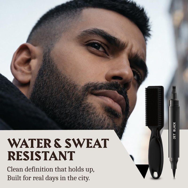 Viking Beard Pen - Jet Black Temporary Beard Dye Pencil | Waterproof, Long-Lasting Touch-Up Tool