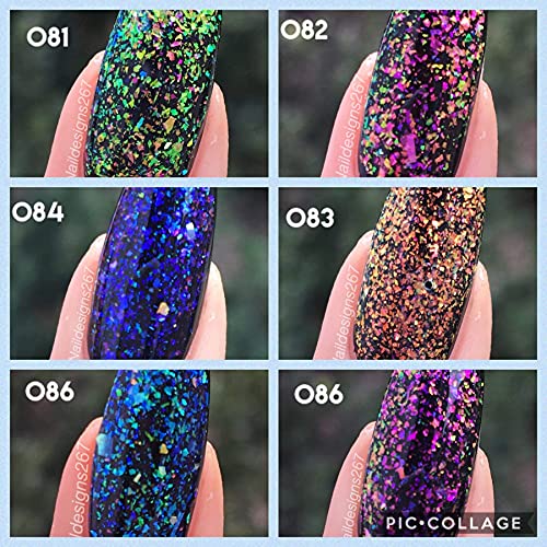 AIMEILI Galaxy Paranoid Gel Nail Polish Set - 6 Piece Clear Glitter Kit