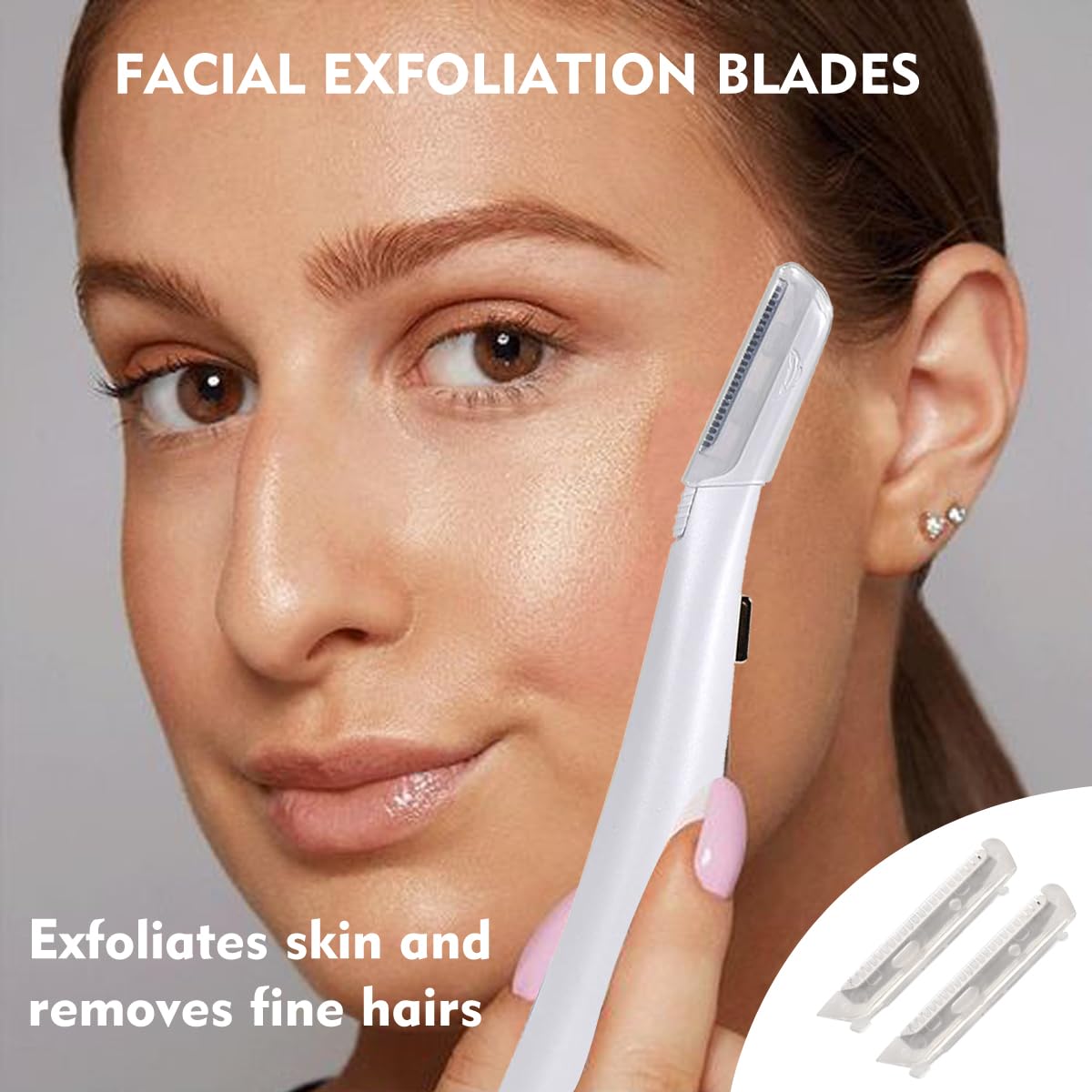 18 Pack Replacement Head for Finishing Touch Flawless Dermaplane Glo Facial Exfoliation, Replacement Blades for Flawless Dermaplane Razor