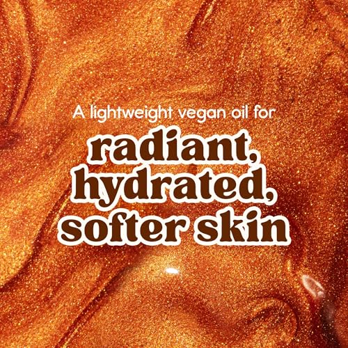 Nature Spell Vegan Shimmering Body & Face Oil with Argan & Coconut Oil - 3.38 Fl Oz