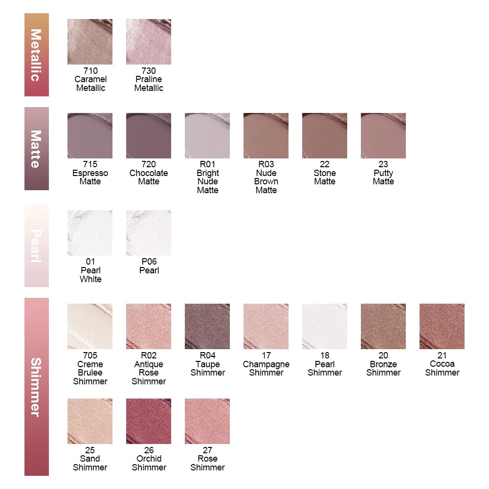 Matte Cream Eye Shadow Palette - Highly Pigmented Monochrome Colors | Waterproof & Blendable for Mature Skin