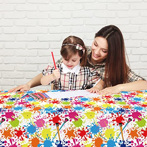 Art Paint Splatter Tablecloths - 3 Pack for Birthday Parties