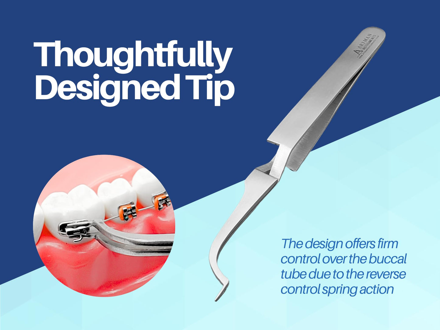ARTMAN INSTRUMENTS Dental Orthodontic Buccal Tube Tweezer – Precision Bonding & Bracket Placer Holder, Stainless Steel Buccal Tube Placer for Accurate Orthodontic Applications