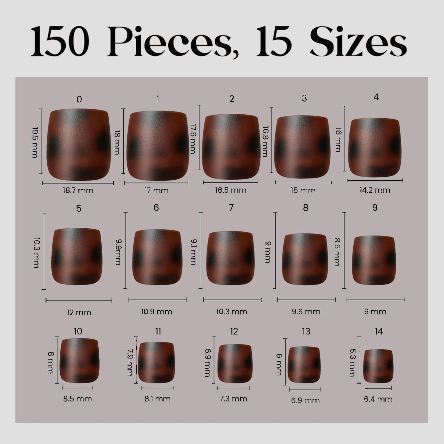 Dsixnails Tortoiseshell Toe Nail Tips, Soft Short Press on Toenails