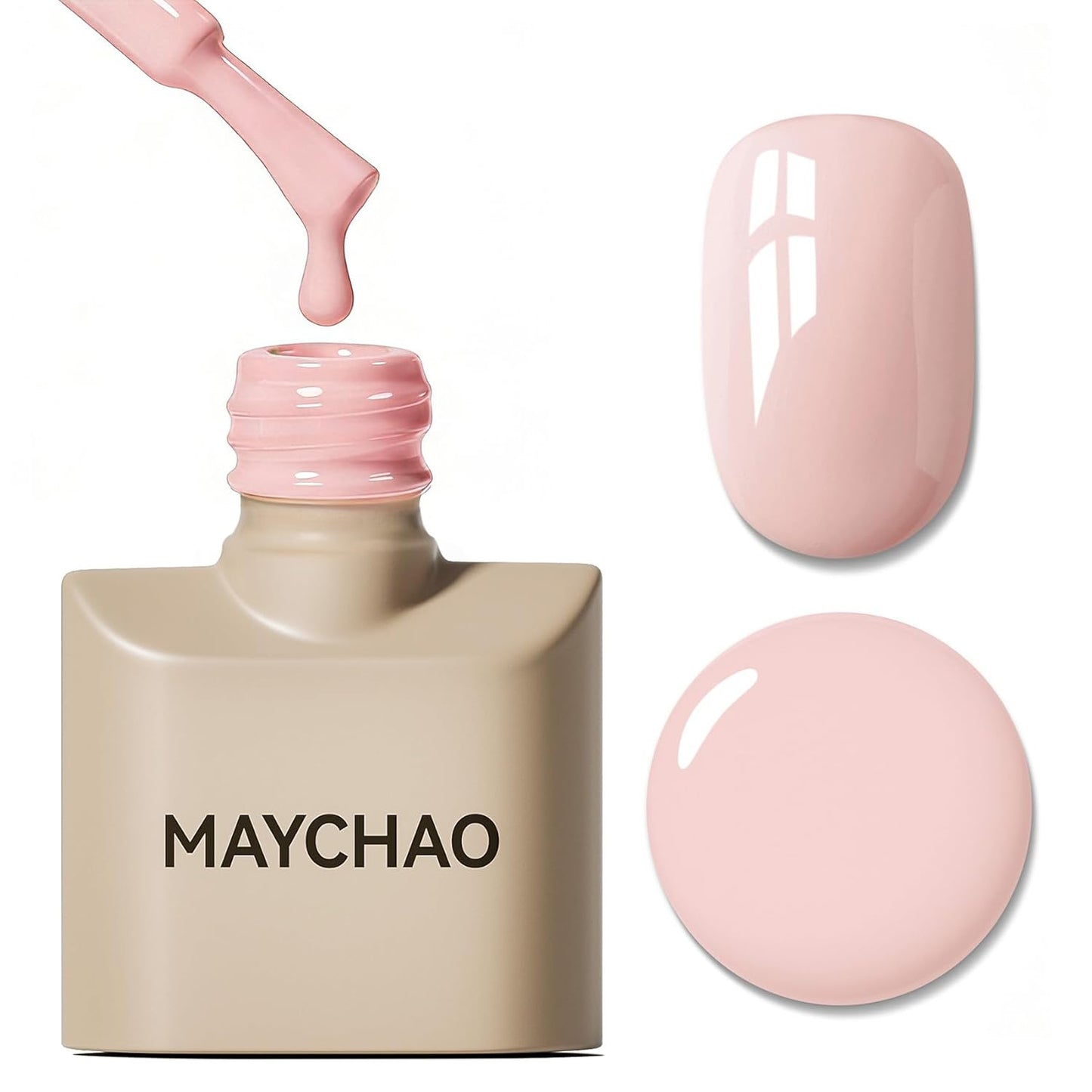 Light Pink Gel Nail Polish - 15ML Soak Off UV/LED for DIY Nail Art | Peach Pink Color, 0.5 OZ