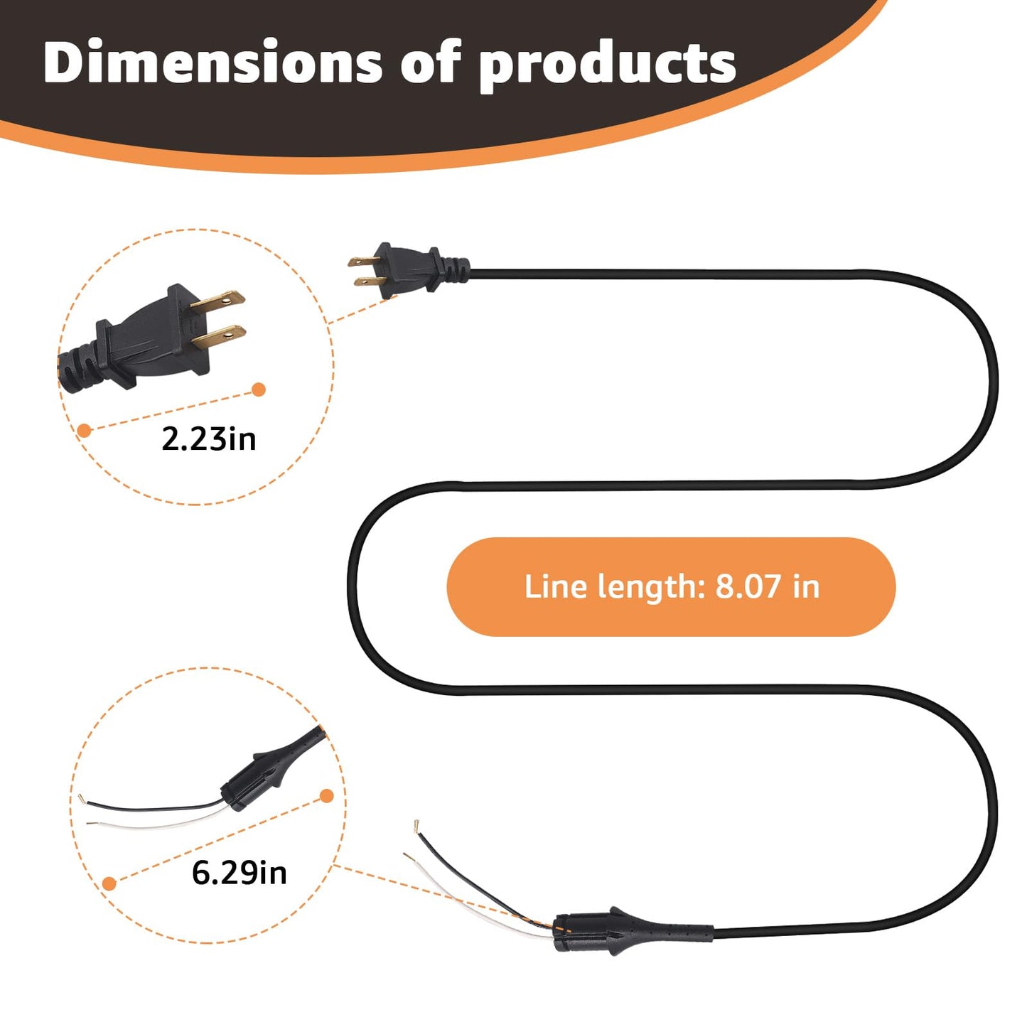 2-Wire Replacement Power Cord for Andis Master Clipper – 8 FT,Durable & Flexible – Professional Barber Clippers Cord